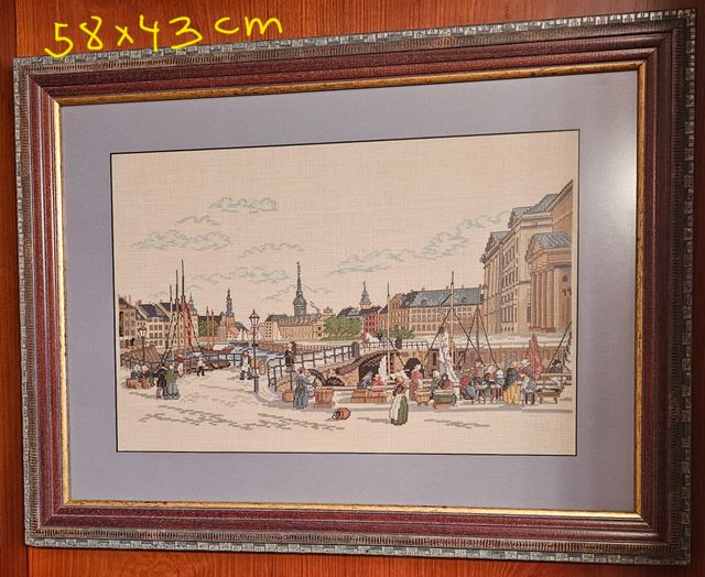 Bordado a mano punto de cruz Puerto