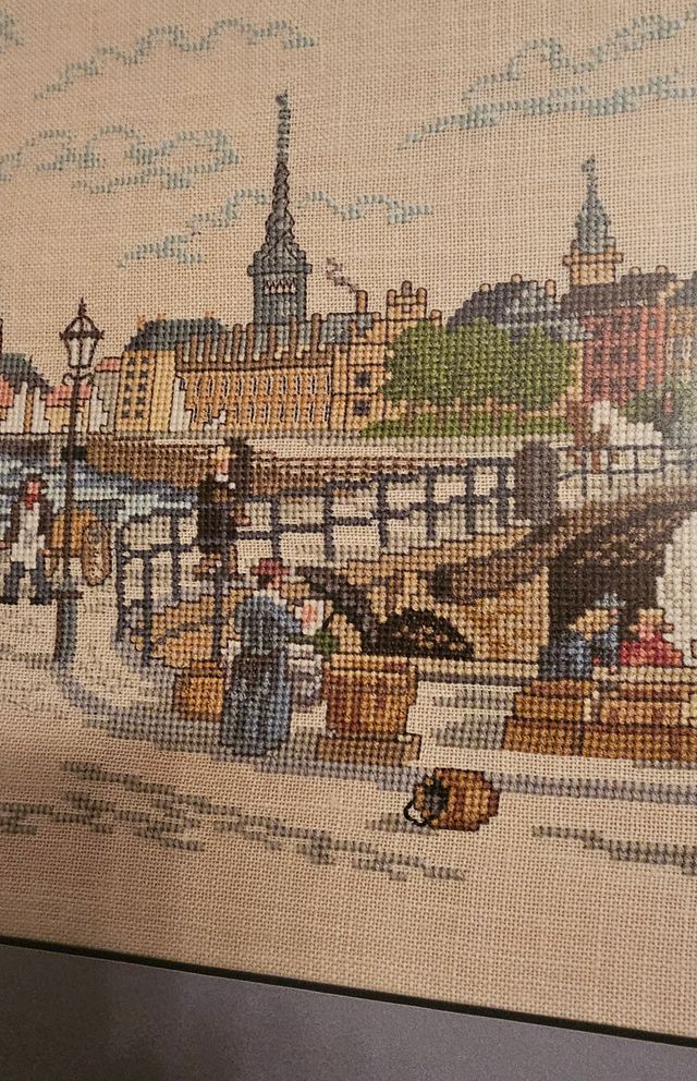 Bordado a mano punto de cruz Puerto