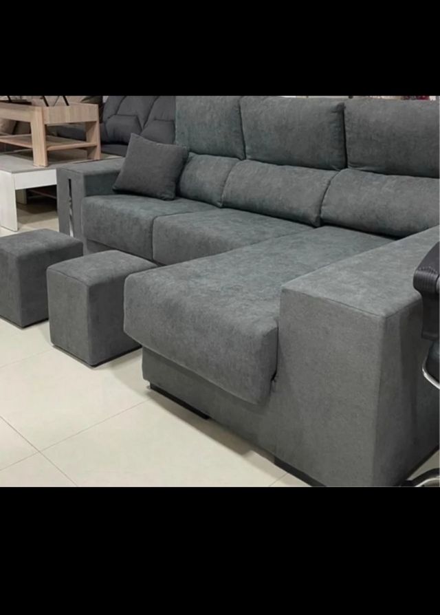 Sofá modular cinza tela