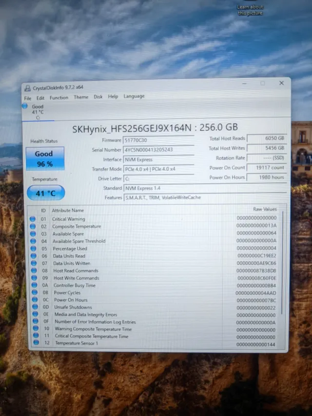 SSD M.2 SK Hynix 256 GB PCIe Gen 4