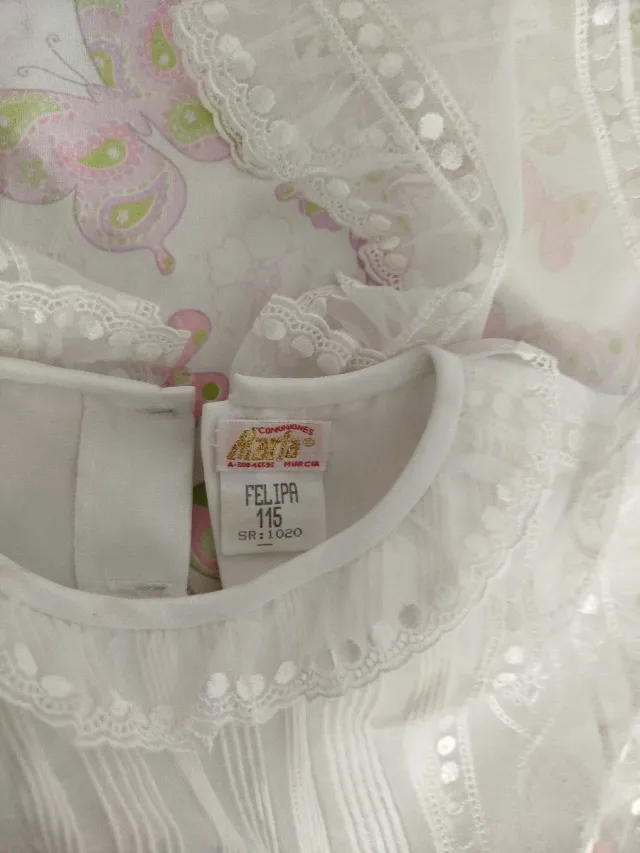 Traje de Comunión Niña Blanco y Rosa