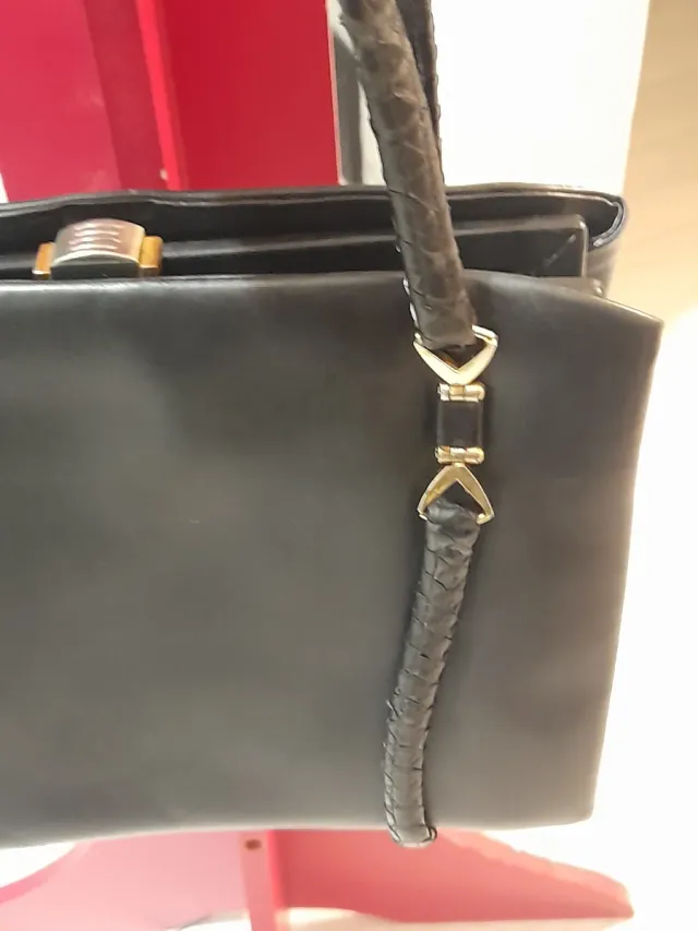 Borsa vintage anni '50 pelle finiture rettile