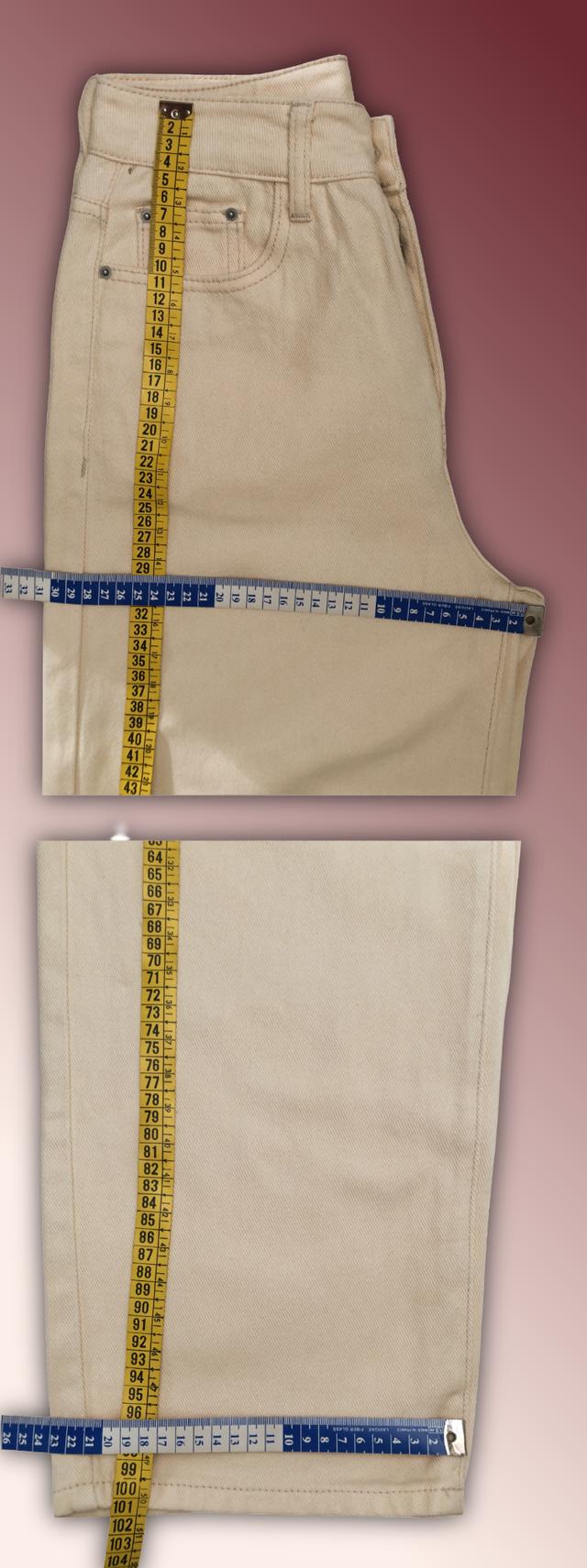 Vaquero color vainilla. Talla M