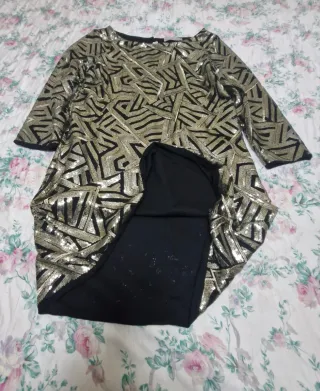 Abito elegante nero e oro tg S