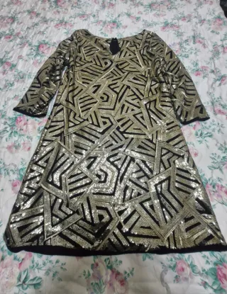 Abito elegante nero e oro tg S