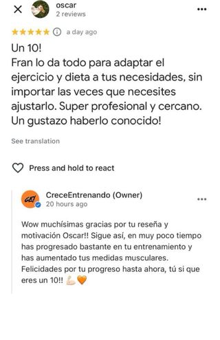 Dietista y Entrenador titulado