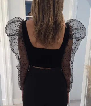 Top fiesta mangas abullonadas