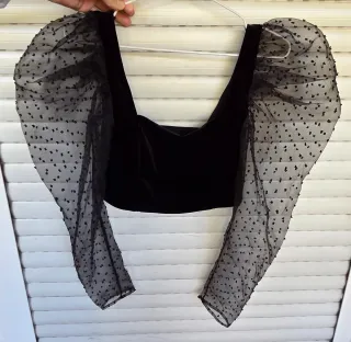 Top fiesta mangas abullonadas