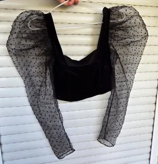 Top fiesta mangas abullonadas