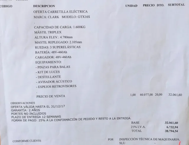 Carretilla elevadora Clark