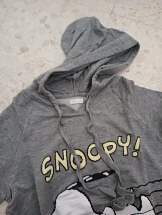 Sudadera Snoopy Gris con Capucha