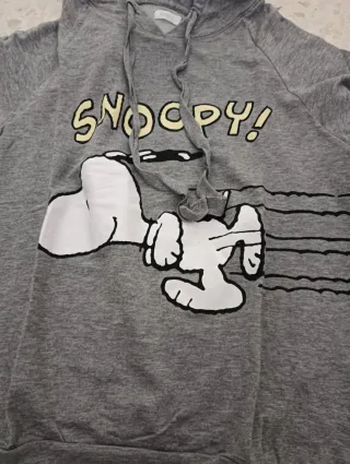 Sudadera Snoopy Gris con Capucha