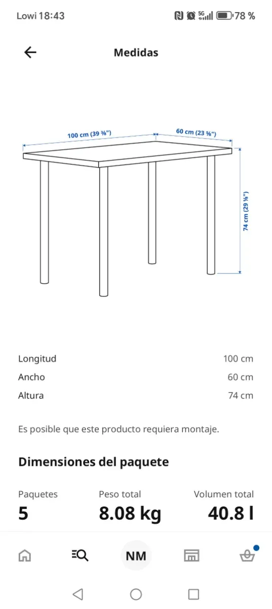 Escritorio Linnmon/Adils Ikea Blanco
