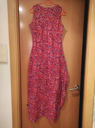 Vestido TCHEKA rojo estampado círculos