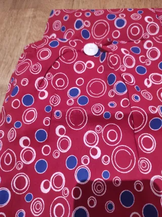 Vestido TCHEKA rojo estampado círculos