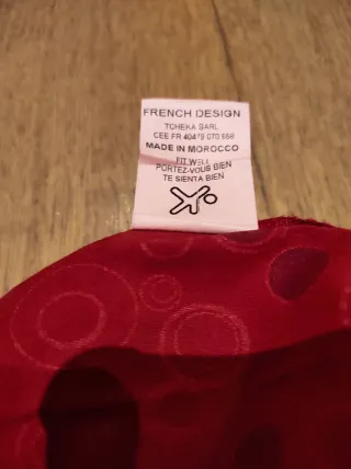 Vestido TCHEKA rojo estampado círculos