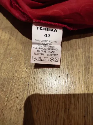 Vestido TCHEKA rojo estampado círculos