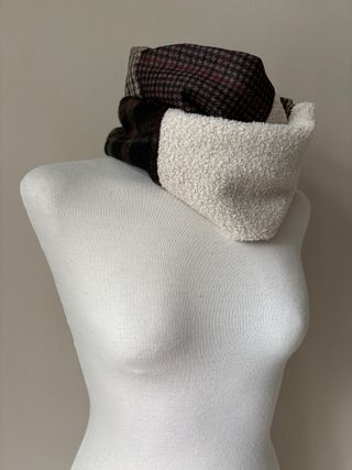 Bufanda-Braga multicolor con pelo