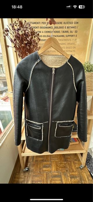 Gabardina reversible cuero