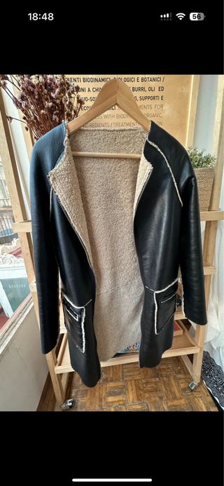 Gabardina reversible cuero