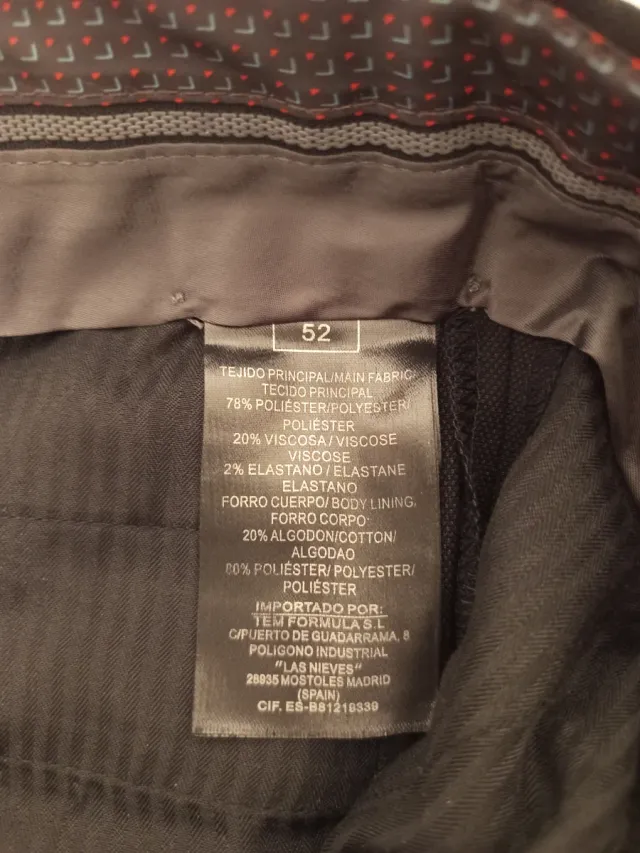 Traje negro hombre talla 52