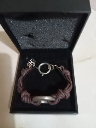 Pulsera BOSS Cuero Marrón y Plata