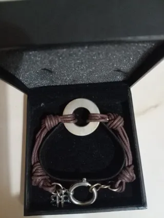 Pulsera BOSS Cuero Marrón y Plata