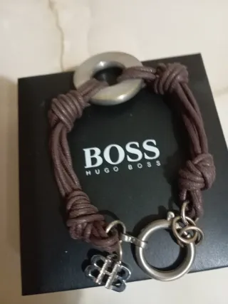 Pulsera BOSS Cuero Marrón y Plata