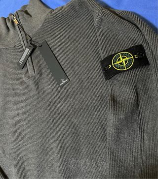 Jersey Stone Island Gris Media Cremallera