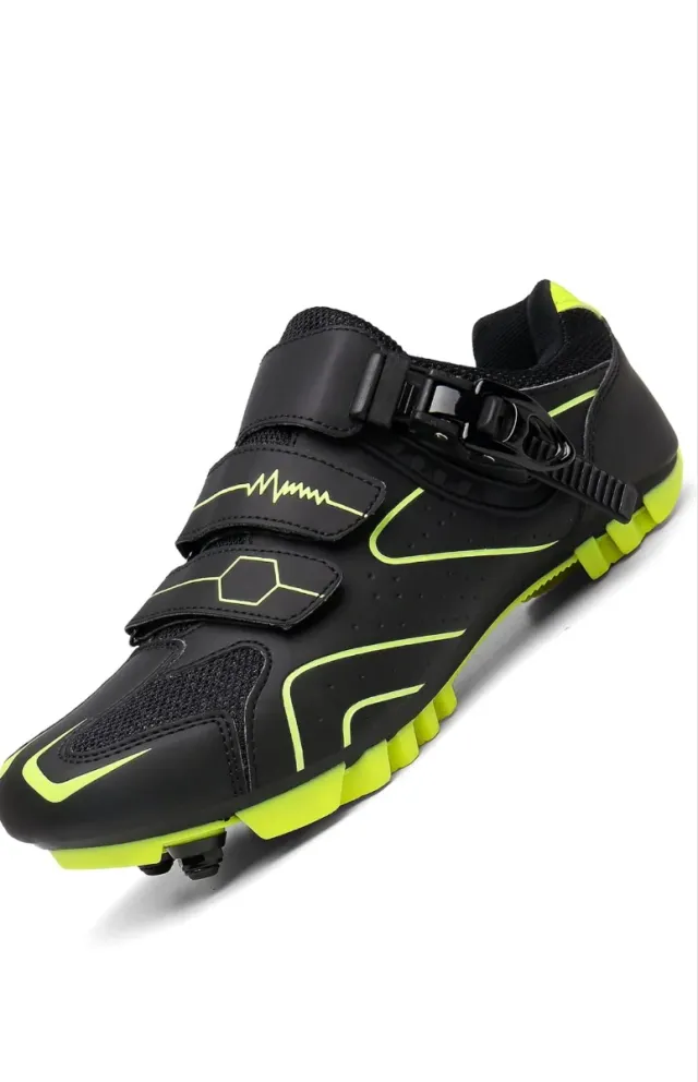 Tênis de Ciclismo Preto e Verde Neon