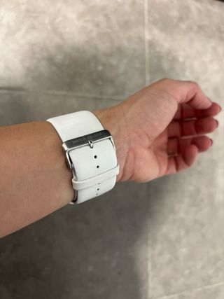Reloj Mujer Blanco Piel Plata