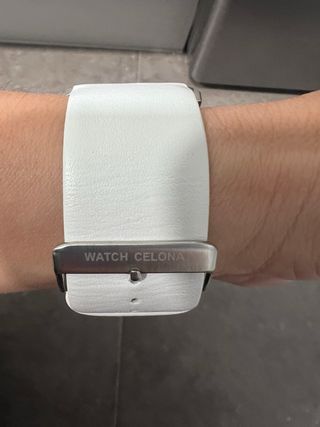 Reloj Mujer Blanco Piel Plata