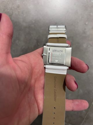 Reloj Mujer Blanco Piel Plata