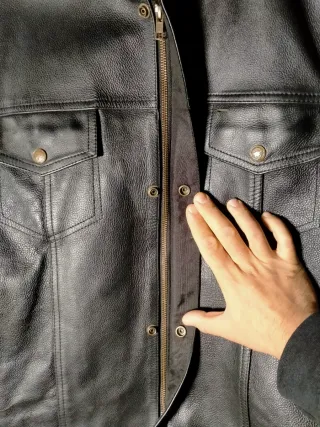 Chaleco de cuero LEATHERICK negro