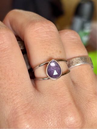 Anillos Acero Ajustables Piedra