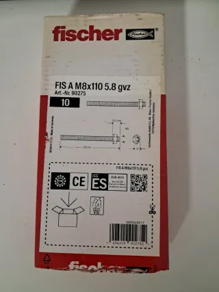 Nueve Tacos Fischer M8x110 5.8 gvz