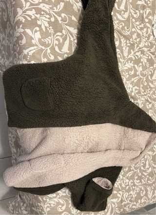 Chaqueta reversible borreguillo beige/verde