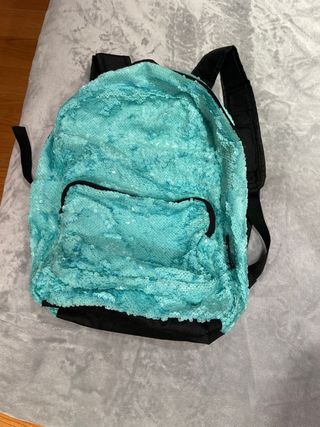 Mochila lentejuelas turquesa