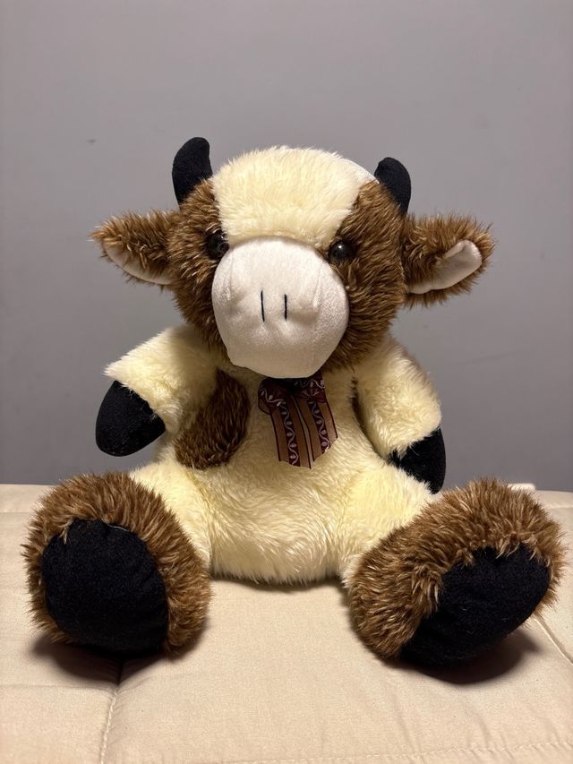 Peluche Vaca Marrón y Beige