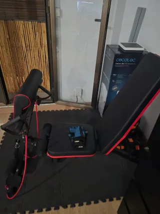 Banco de pesas y barra/mancuernas con pesas 35kg