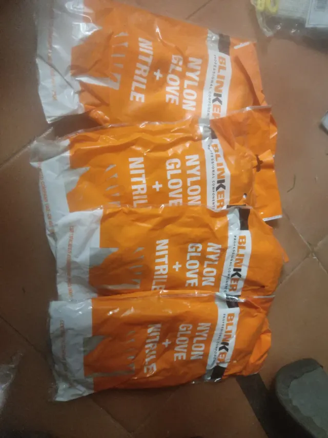 Guantes Blinker Nylon + Nitrile Naranja