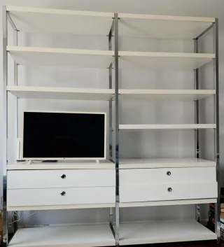 Estantería modular acero y blanca