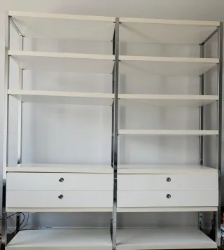Estantería modular acero y blanca