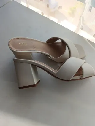 Sandalias Lefties Tacón Beige