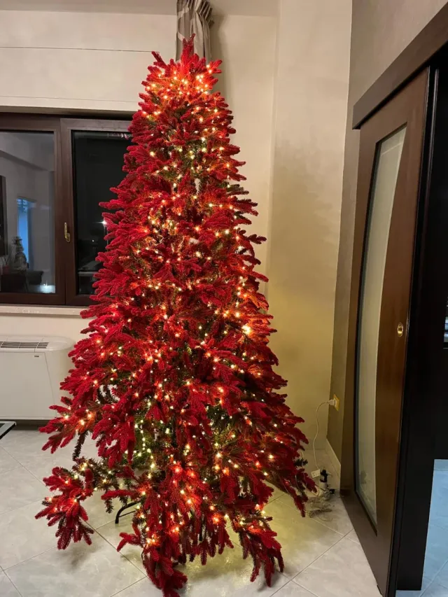 Albero di Natale Rosso kone 240cm