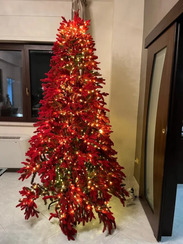 Albero di Natale Rosso kone 240cm