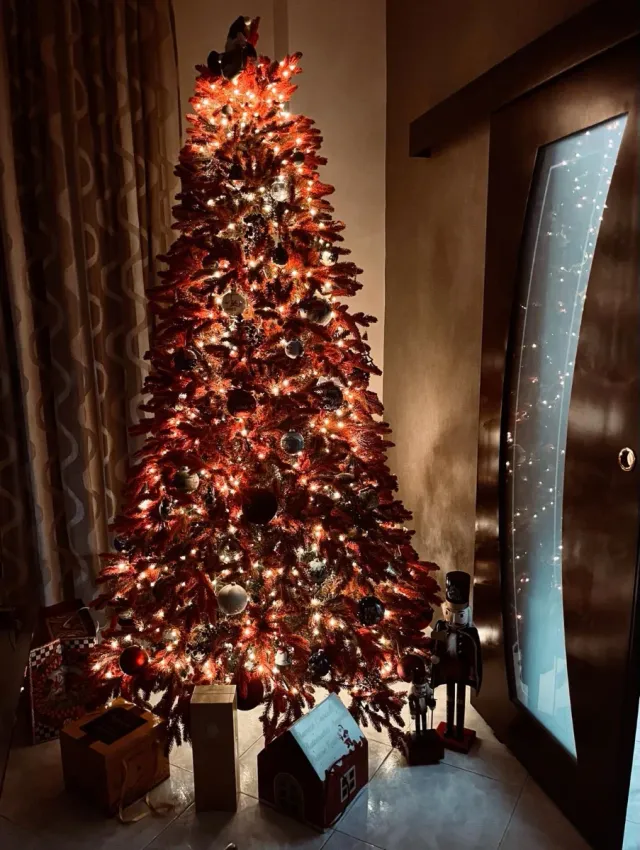 Albero di Natale Rosso kone 240cm