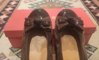 Bailarinas ante y charol marrón Chocolate