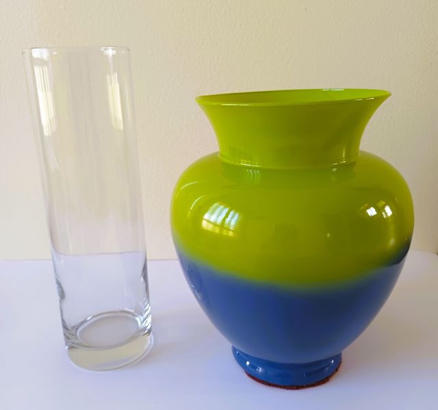 Pack de 2 Jarrones: Transparente + Azul / Verde