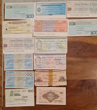 Collezione 14 assegni circolari anni 1976-1977